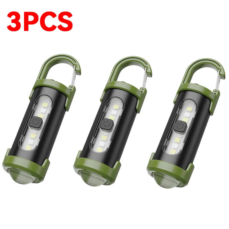 Mini LED COB Flashlight USB Rechargeable Torch – 6 Modes 450 Lm