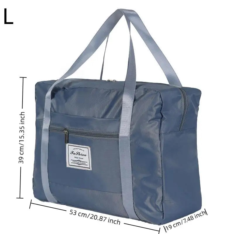 Large Capacity Functional Portable Nylon Moving Storage Bag Folding Luggage Bag Aircraft BagMulti Travel Bag Shoulder Bag Oasis Select L Blue