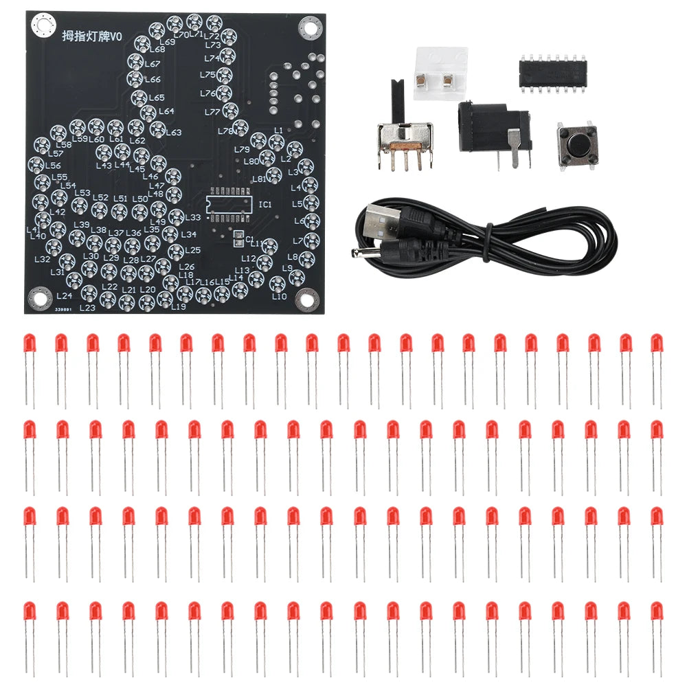 DIY Electronic Kit LED Thumb Flowing Light Production Kit Light-emitting Diode Fun Welding Microcontroller Soldering Practice Oasis Select