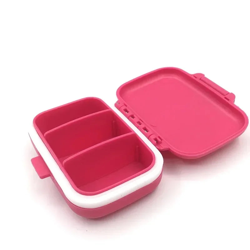 1/2/3pcs Mini Portable Pills Organizer Case 3 Grids PillBox Tablet Storage Container Weekly Medicine Pill's Box Pill Case Oasis Select RoseRed