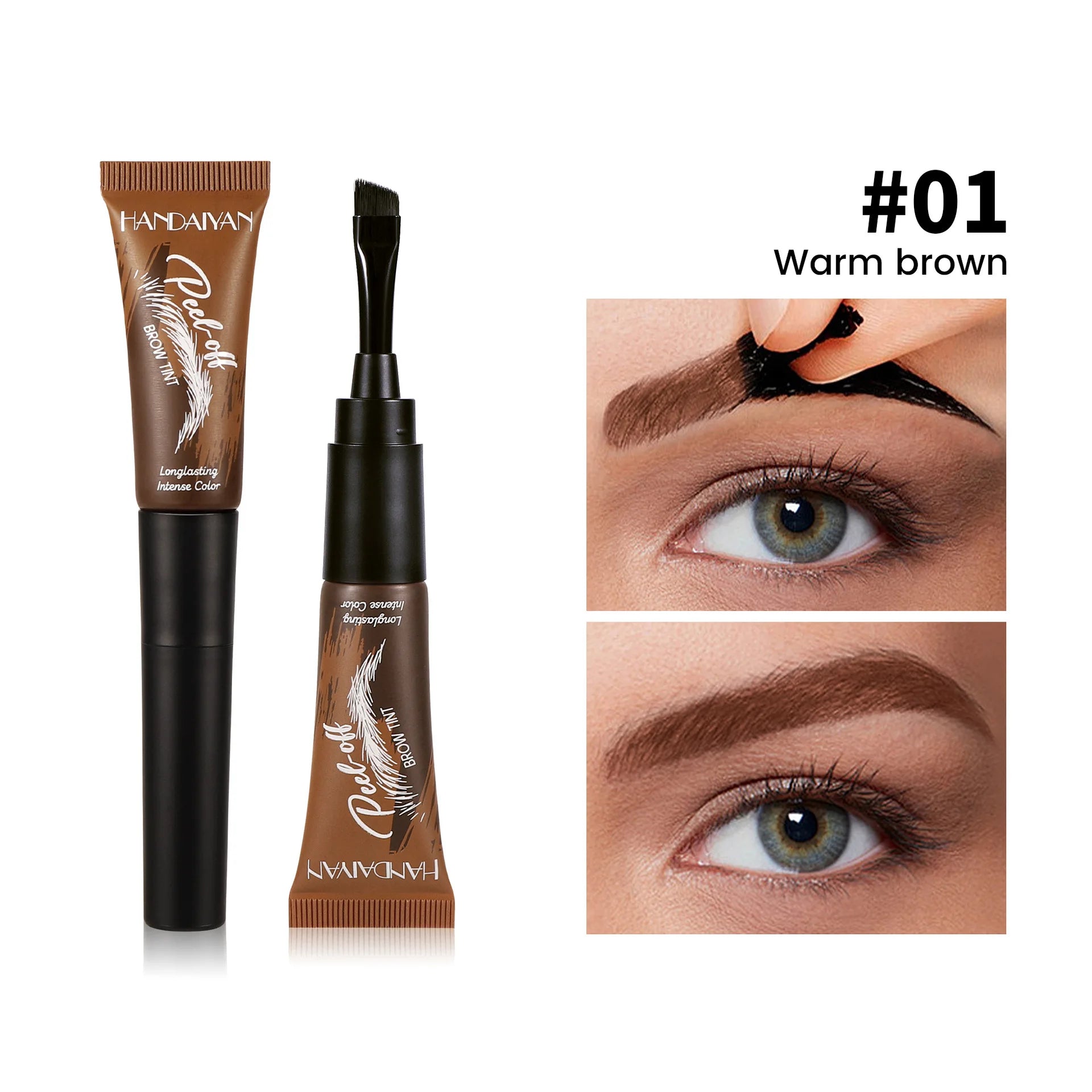 Handaiyan Peel-Off Brow Tint Gel – Waterproof & Long-Lasting Eyebrow Tint Gel Oasis Select 01 warm brown