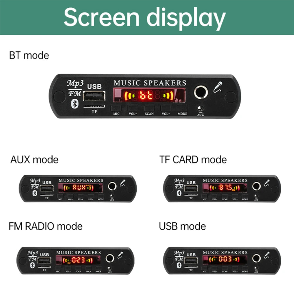 DC 12V Bluetooth 5.0 MP3/WMA/WAV/FLAC/APE Audio Decoder Board With Remote Control Without Amplifier For Car Music Player Oasis Select