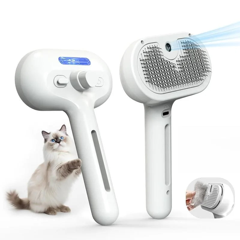 Upgraded Pet Spray Grooming Comb Steamy Floating Hair Removal Cleaning Steam Brush Styling for Dogs Cats Accessories Oasis Select