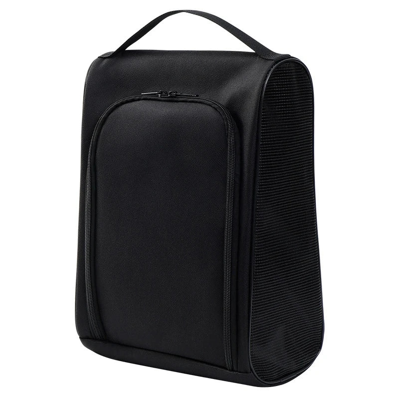 Lightweight Breathable Shoe Bag for Golf & Sports, Portable Oxford Cloth Shoe Carrier Bag, Dustproof Handbag for Travel Storage Oasis Select black