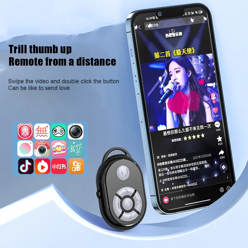 Wireless Bluetooth Selfie Shutter Remote – iOS & Android