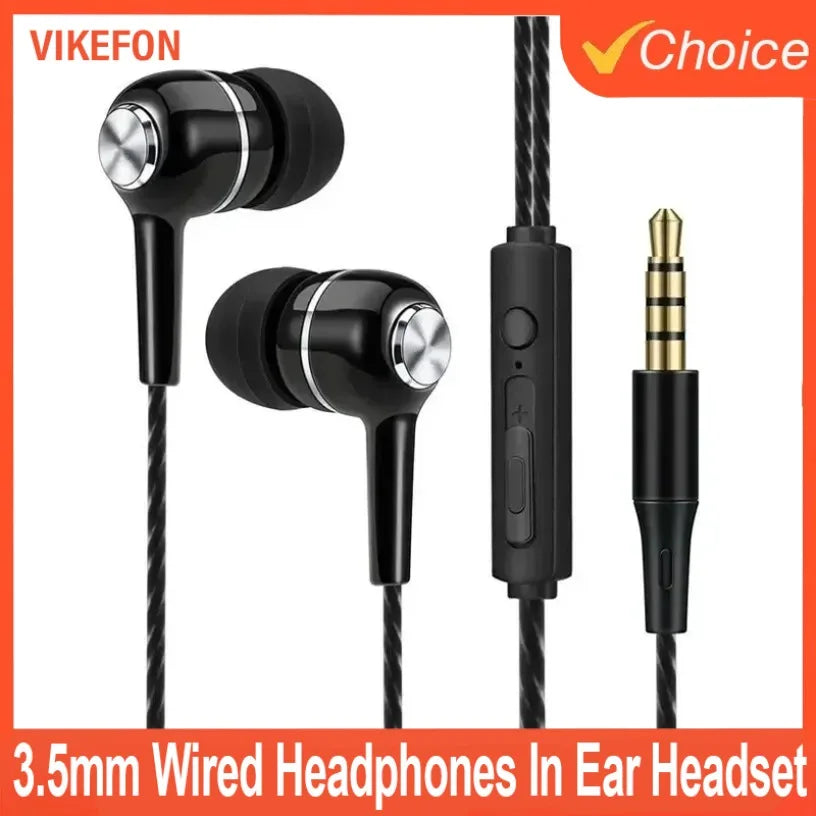 VIKEFON New 3.5mm Wired In-earSuper Bass Crack Colorful Headset Earbud with Microphone Hands Free Sport Earphone For Android Oasis Select