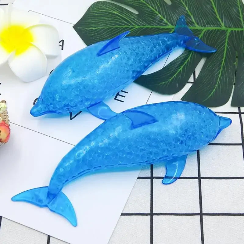1Pcs Stretchy Stress Squish Ball Shark Stress Balls Dolphin Squeeze Ball Sea Animal Decompression Toys For Kids Adults Oasis Select
