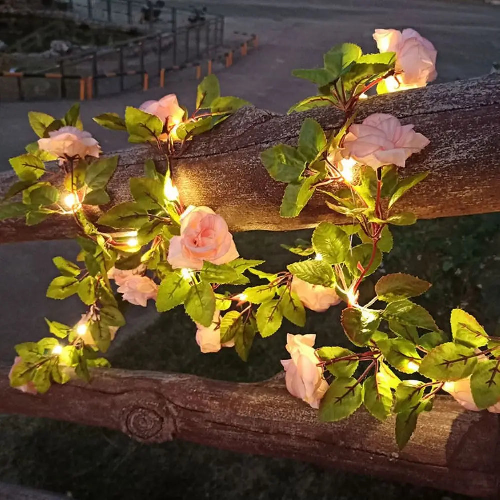 LED LED Rose Lights Floral Garland Simulation Floral Vine Simulation Floral Garland Lamp Hanging Light Waterproof Oasis Select