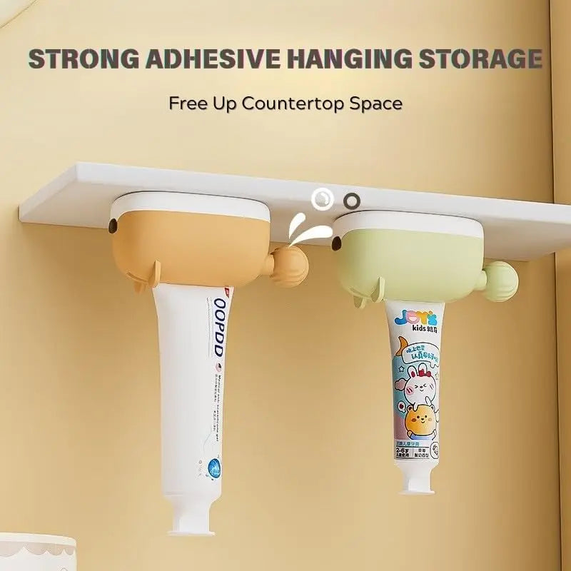 Hamster Toothpaste Squeezer Set – Includes 4 Toothbrush Head Covers, Cute Lazy Dispenser & Holder, Hygienic Bathroom Organizer Oasis Select