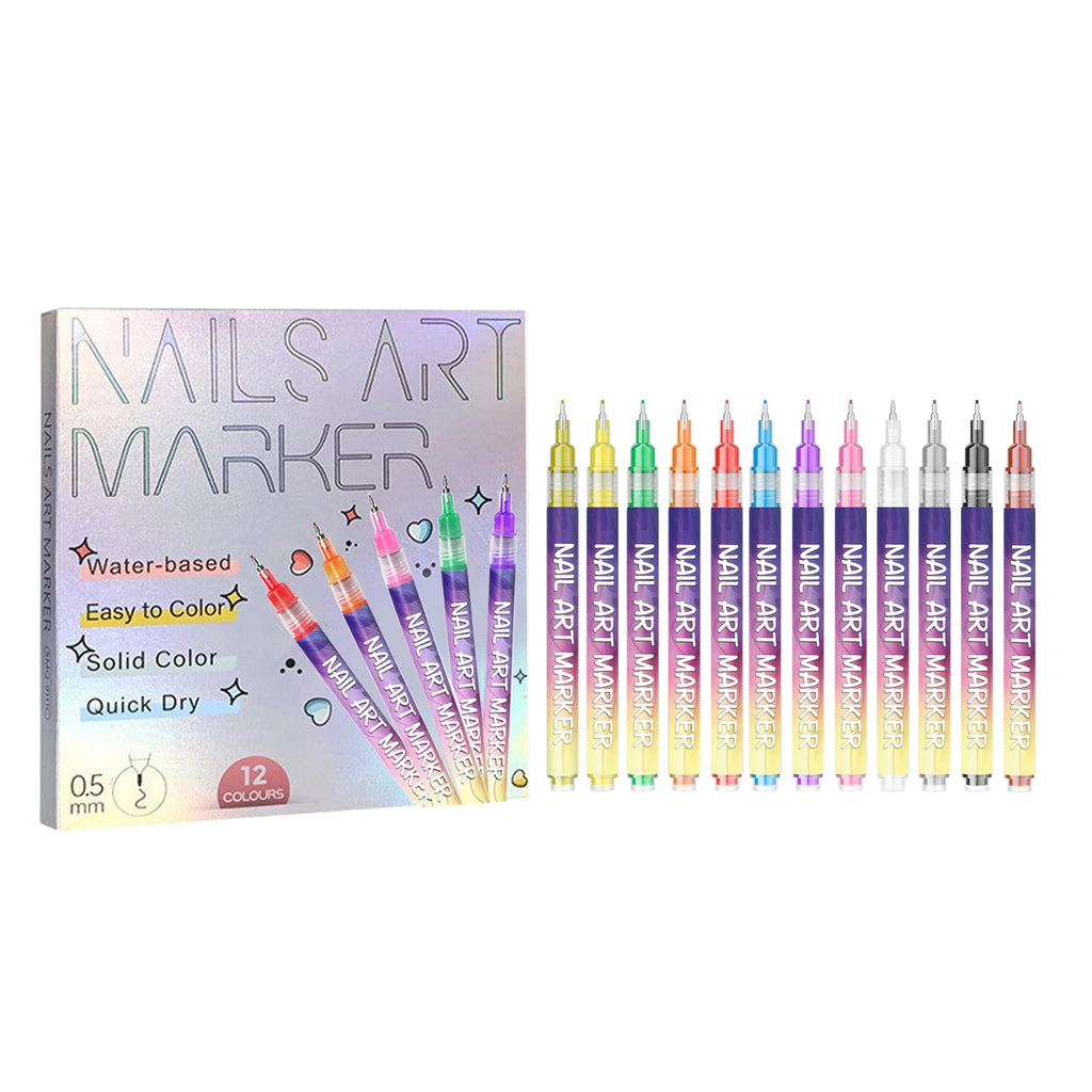 Nymixa 12-Grid Rhinestone & 12-Color DIY Nail Art Kit Nail Art Kit Oasis Select 12-color Nail Polish