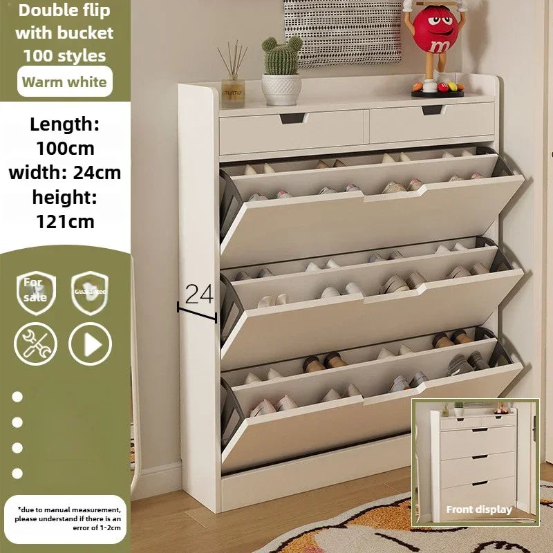 Tipping Bucket Shoe Cabinet, Outer Entry Shoe Rack, Balcony, Entrance Cabinet, Living Room Large-capacity Storage Cabinet Oasis Select 100cmF