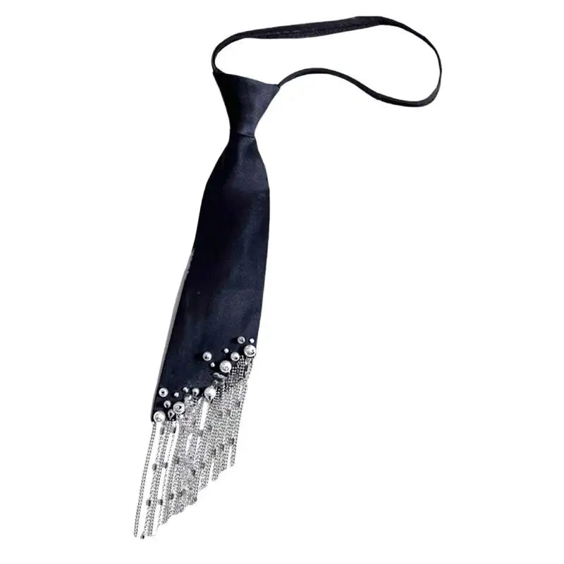 Women's Vintage Fringe Tassel Tie – Beaded Chain Neckwear Tassel Neckwear Tie Oasis Select one size