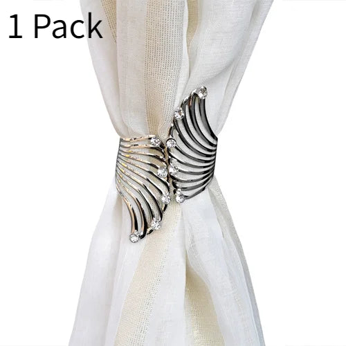 Angel's wing curtain strap modern simple curtain clip without punching and installation of metal decorative curtain buckle Oasis Select Silver Diamond