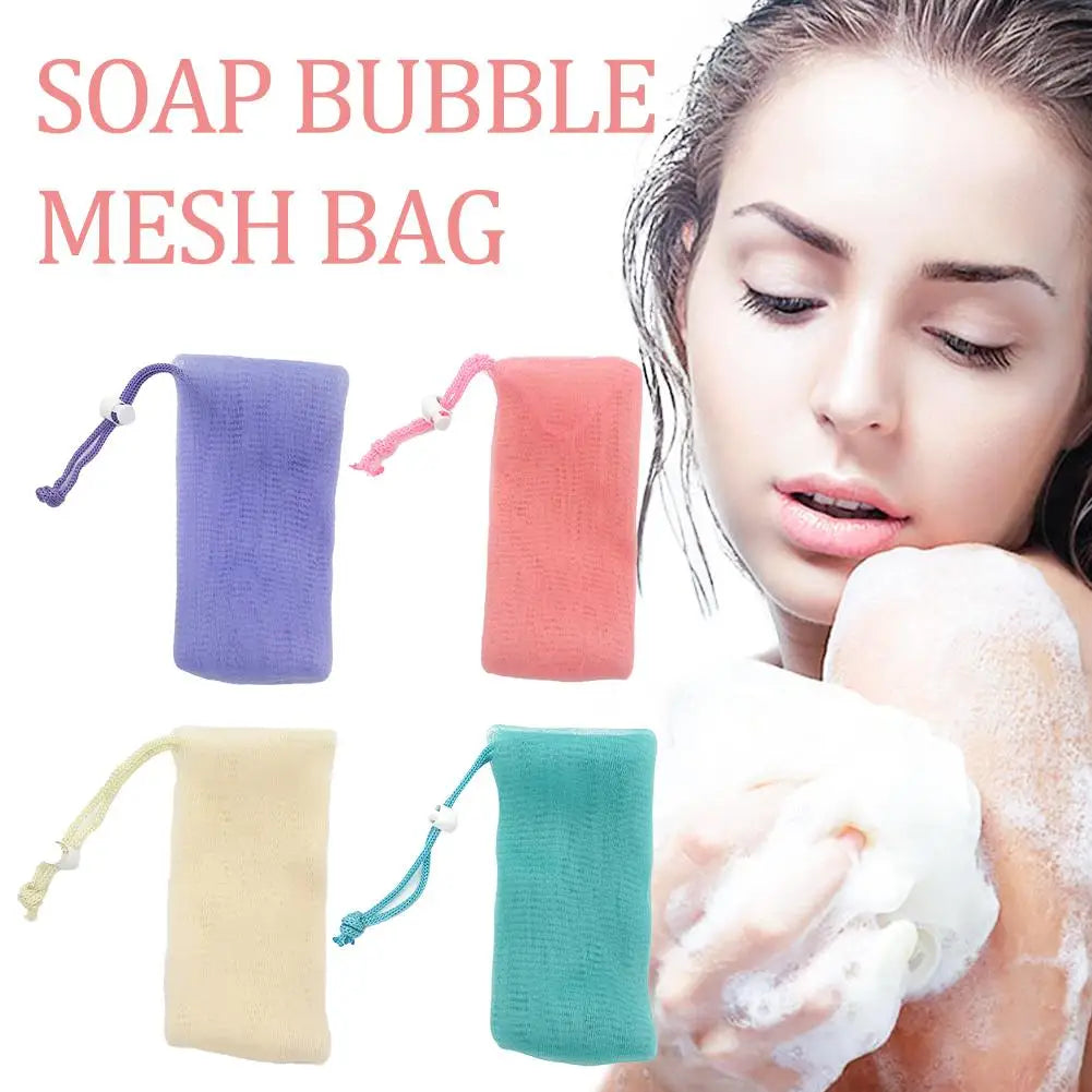 Soap Bag Exfoliating Mesh Drawstring Shower Portable Soap Pouch Travel Foaming Net Bath Body Cleaner Exfoliating Bath Pouch Oasis Select
