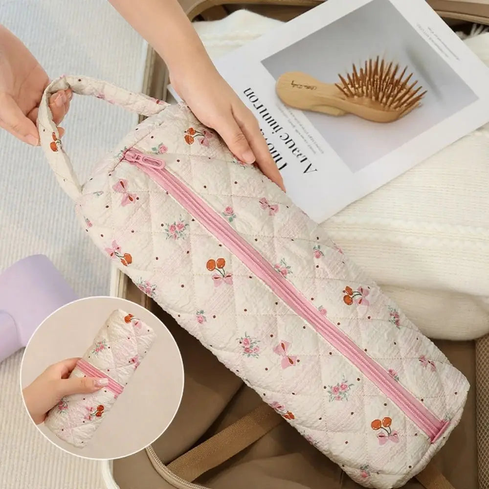 Quilting Cotton Hair Dryer Storage Bag Large Capacity Dustproof Curler Storage Bag Soft with Handle Carrying Case for Travel Oasis Select