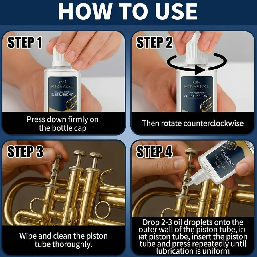 Brass Instrument Valve Oil 30ml, Fast-Acting Lube for Trumpet/Cornet/Horn/Tuba Smooth Play, Low Odor Anti-Rust Protection Oasis Select