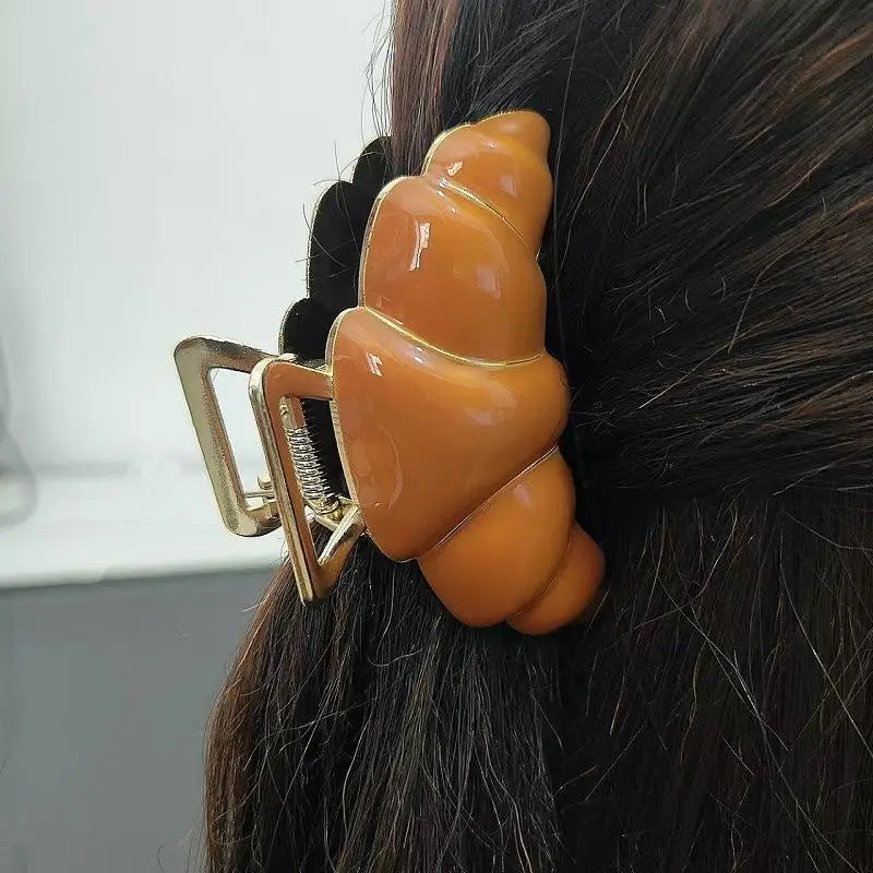 8cm Croissant Hair Claw Clip – Cute Food Series Women & Girls Hair Claw Clip Oasis Select
