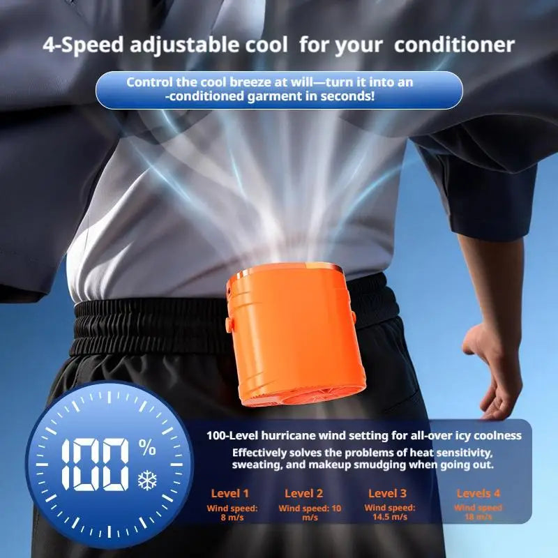 Clip-On Waist Fan | Semiconductor Cooling 3000mAh USB Rechargeable