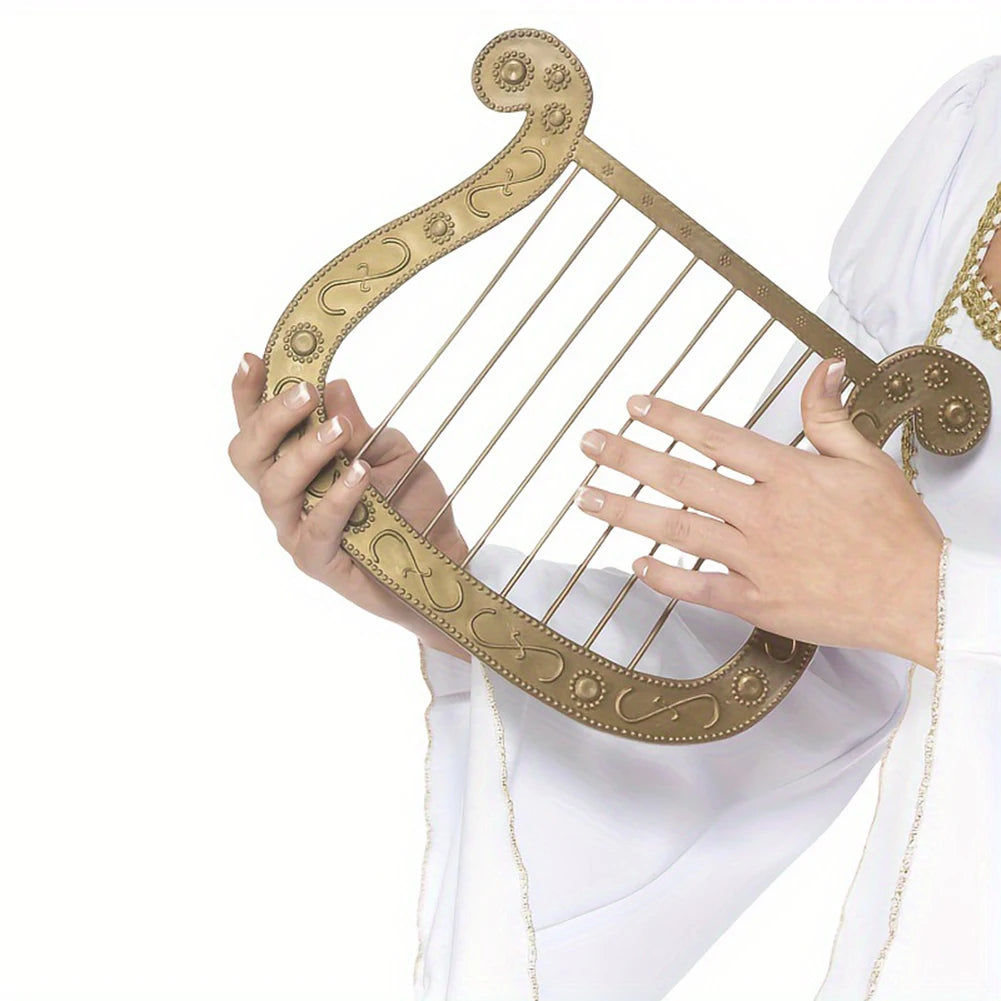 Plastic Angel Harp Model Prop For Halloween Costume Party Dress Up Decoration Musical Instrument Accessory Oasis Select