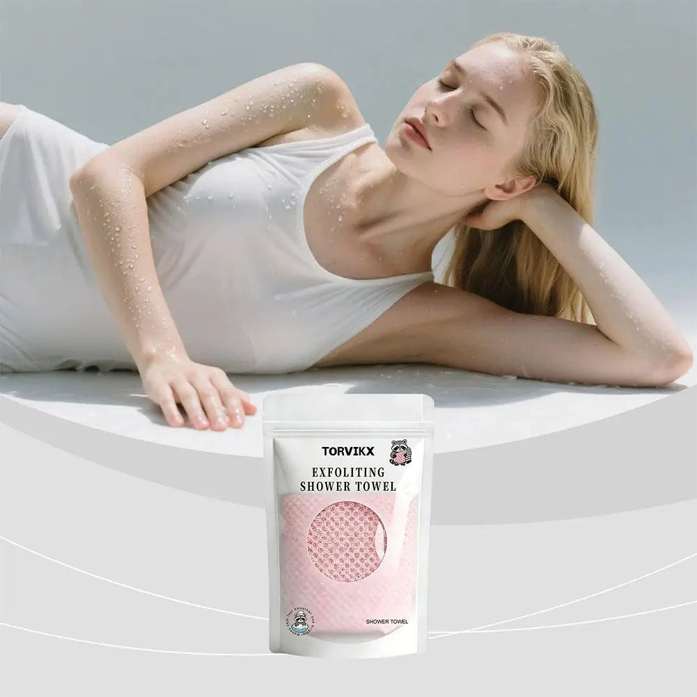 Exfoliating Shower Towel – Deep Cleansing Body Scrub Tool Body Exfoliating Towel Oasis Select