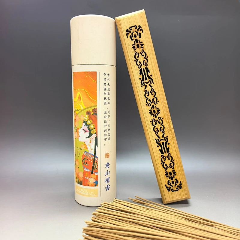 400sticks Sandalwood with 1pc Bamboo Board Incense Holder Anti-Ash Flying incienso Burner Bamboo Incense Ash Catcher Holders Oasis Select Bodhi Sandal