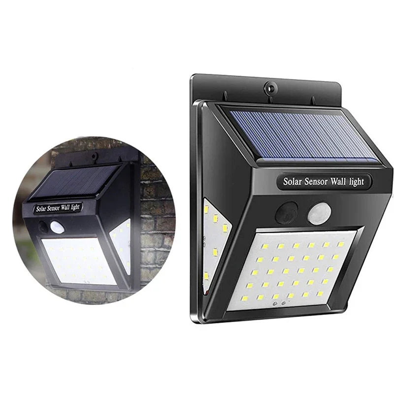 Solar Motion Sensor Wall Light – 20/40 LED, 3 Modes, IP65