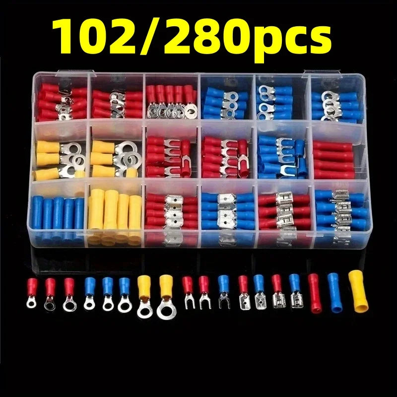 Insulated Wire Crimp Terminal Connector Kit – 102/280 Pcs Crimp Terminal Kit Oasis Select