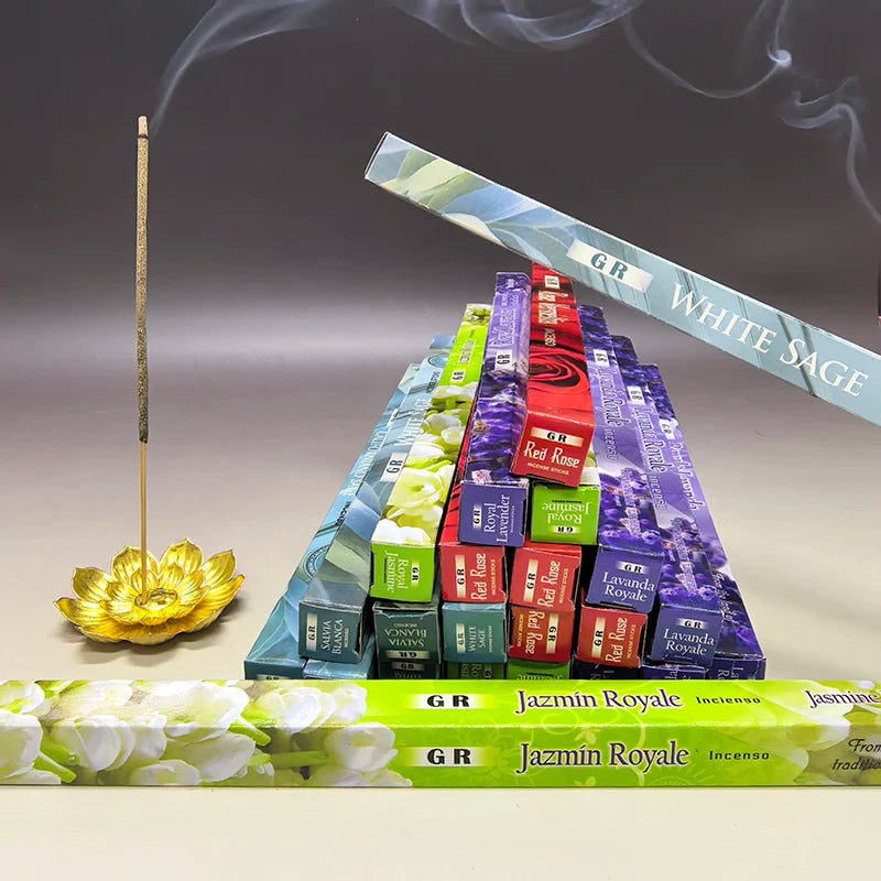10/25Box Authentic Indian Incense Sticks Premium Handmade Rose Sage Jasmine Lavender for Meditation Yoga Buddha Home Aromatherap Oasis Select