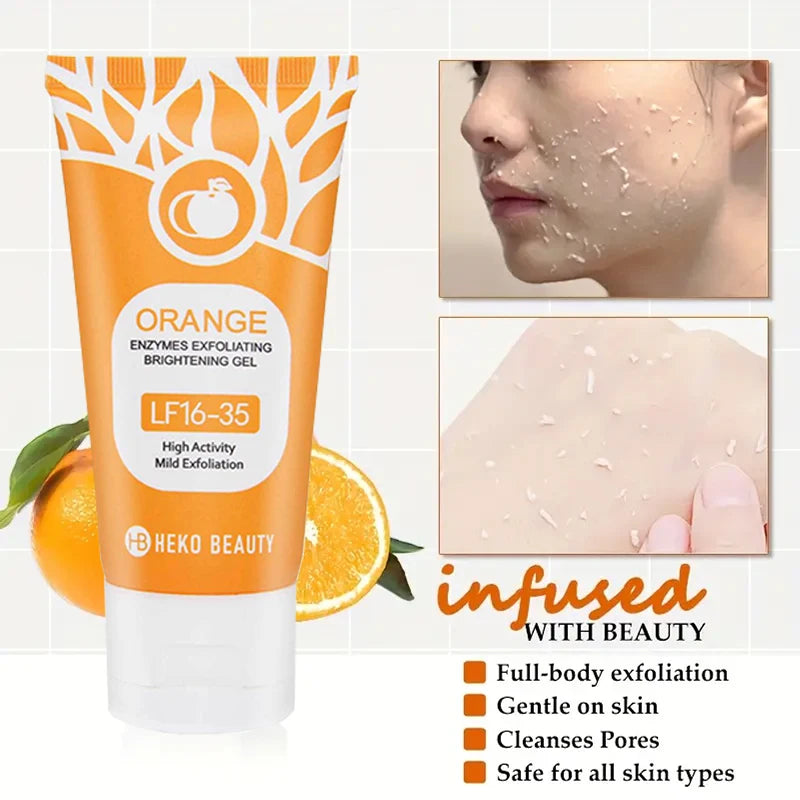 Orange Exfoliating Gel 50g, Exfoliation, Dead, Removal Deeply Cleansing, Long-Lasting,Moisture Cleanses Pores,Safe for Full Body Oasis Select