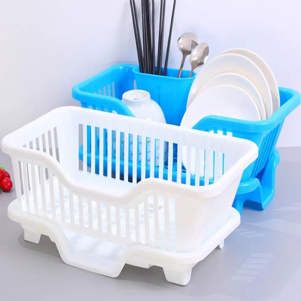 Dish Drying Kitchen Utensils Drainer Rack with Drain Board Countertop Dinnerware Plates Bowls Chopsticks Spoons Organizer Oasis Select
