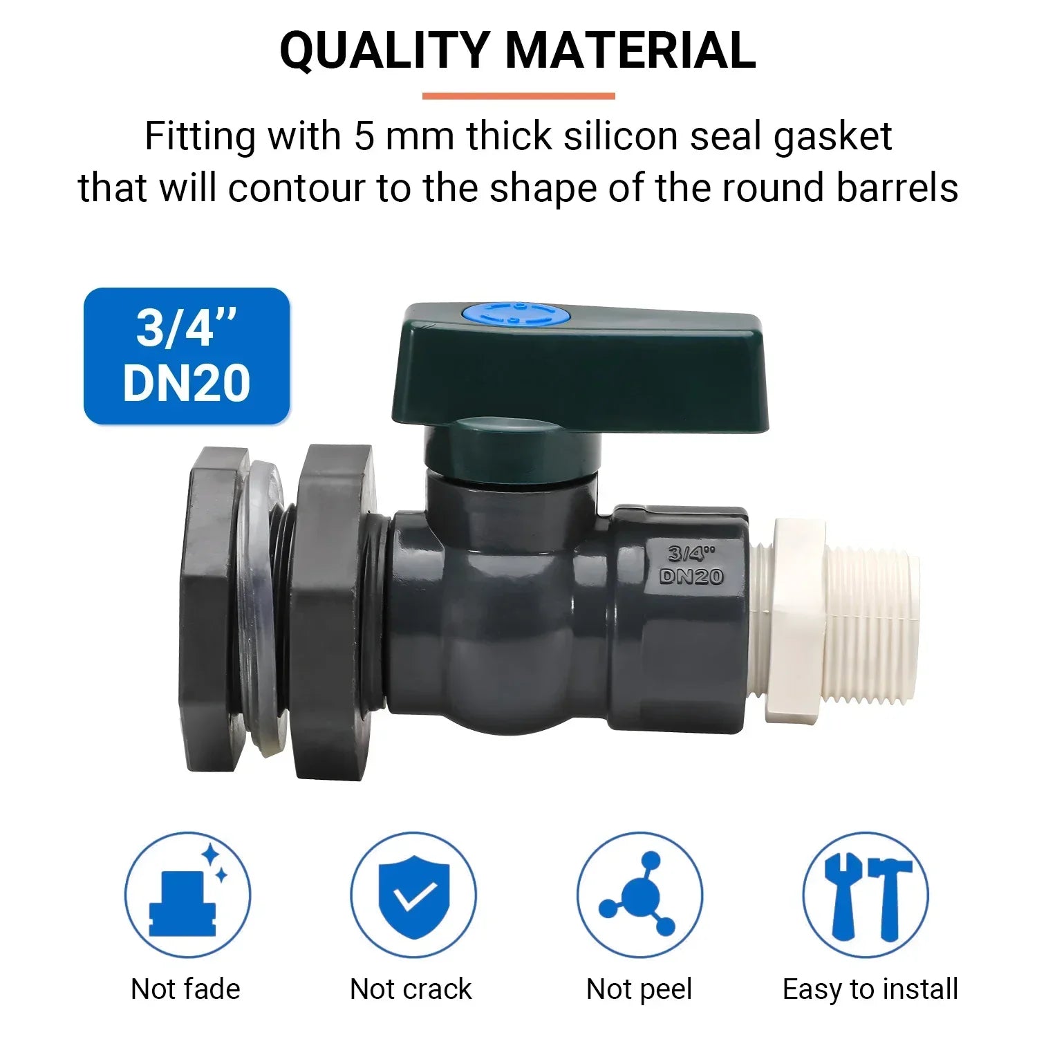 PVC Rain Barrel Spigot Kit – Leak-Proof Drain Adapter & Connector