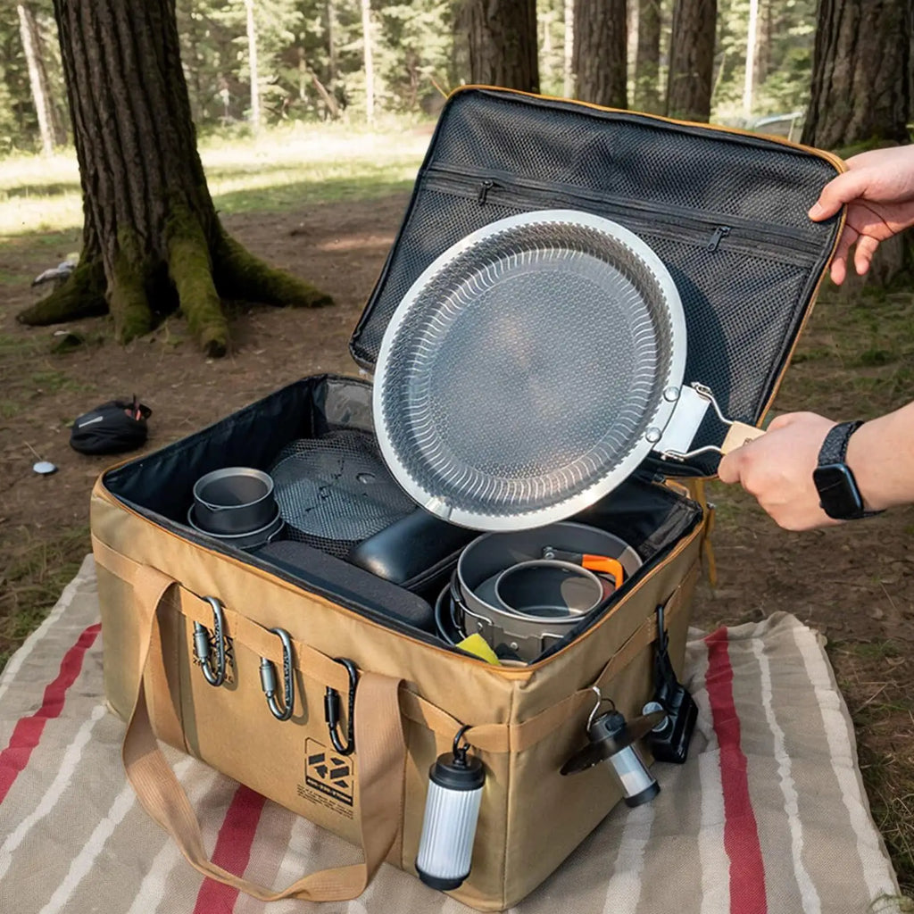 Camping Cooking Utensil Organizer 30L Large Capacity Car Trunk Storage Bag Detachable Multifunctional Camping Stove Storage Case Oasis Select