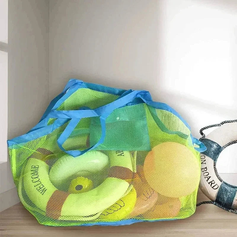 1pc Multicolor Large Mesh Beach Bag, Sand-Away Portable Tote With Convenient Hanging Hole, Breathable Foldable Storage For Toys Oasis Select