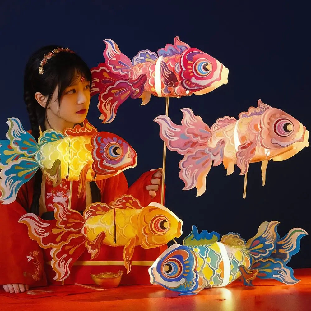 DIY Goldfish Koi Carp Paper Lantern LED Light – Hanfu Decor
