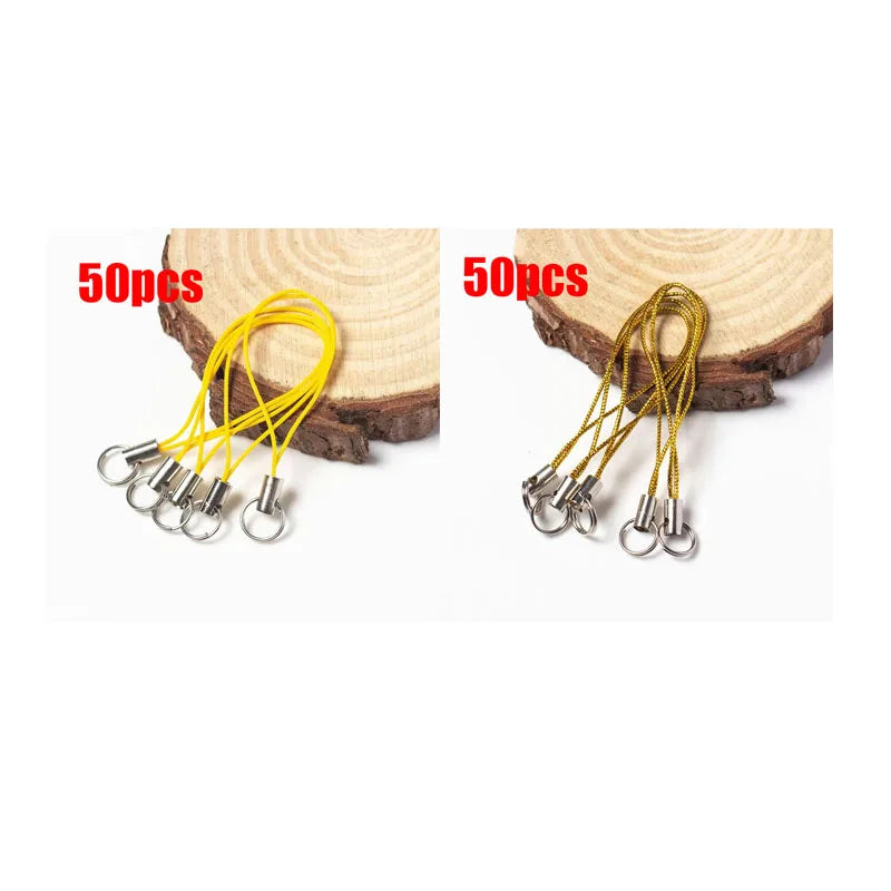 50/100pcs Wire Cord Mobile Phone Craft Pendant Lanyard DIY Handmade Materials Key Ring DIY Toys Pendant Clips Lanyard Accessorie Oasis Select 100pcs mix 3