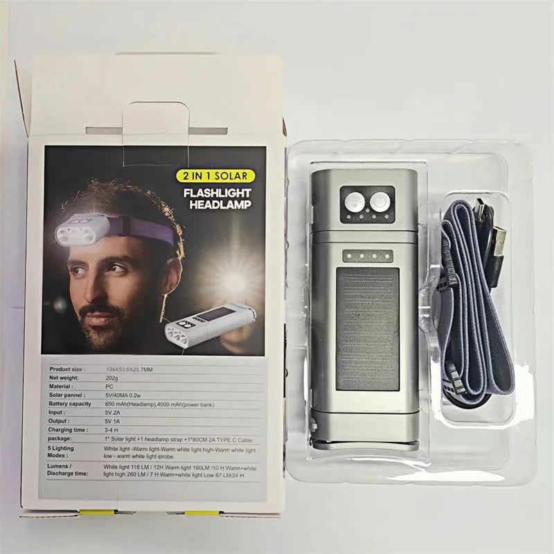 SHINEKNOT LED Flashlight Headlight Combo with Power Bank