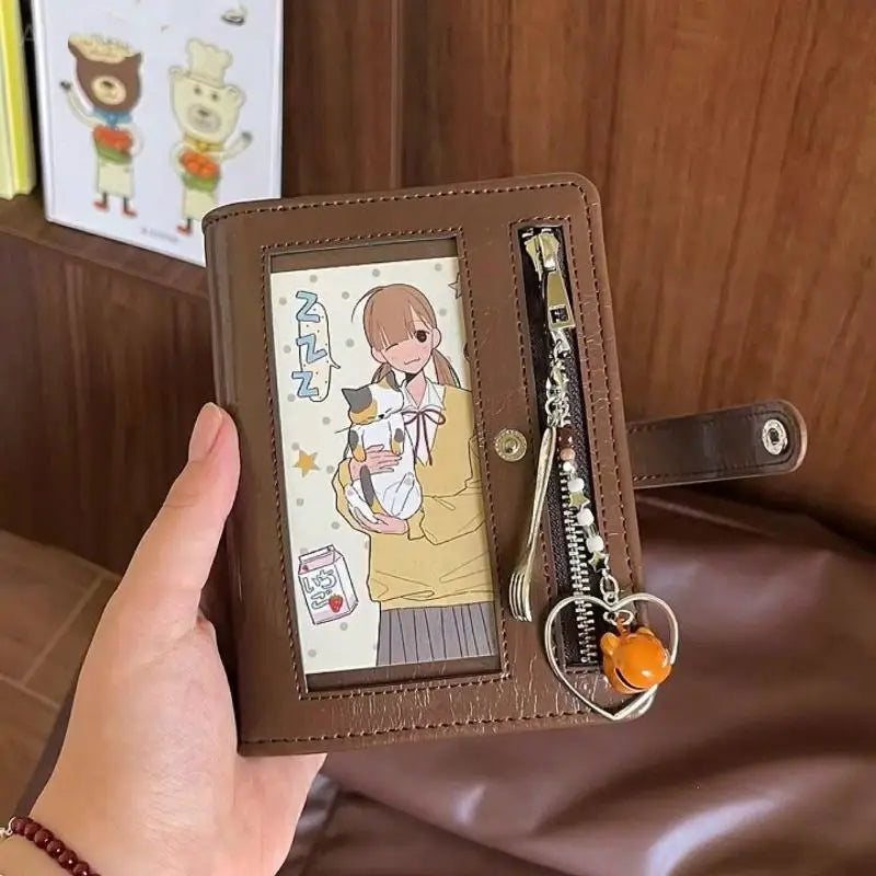 Multi-functional PU Leather Photo Card Storage Book Loose-Leaf Design Durable Organizer for K- Idol Fans Daily Use Oasis Select B