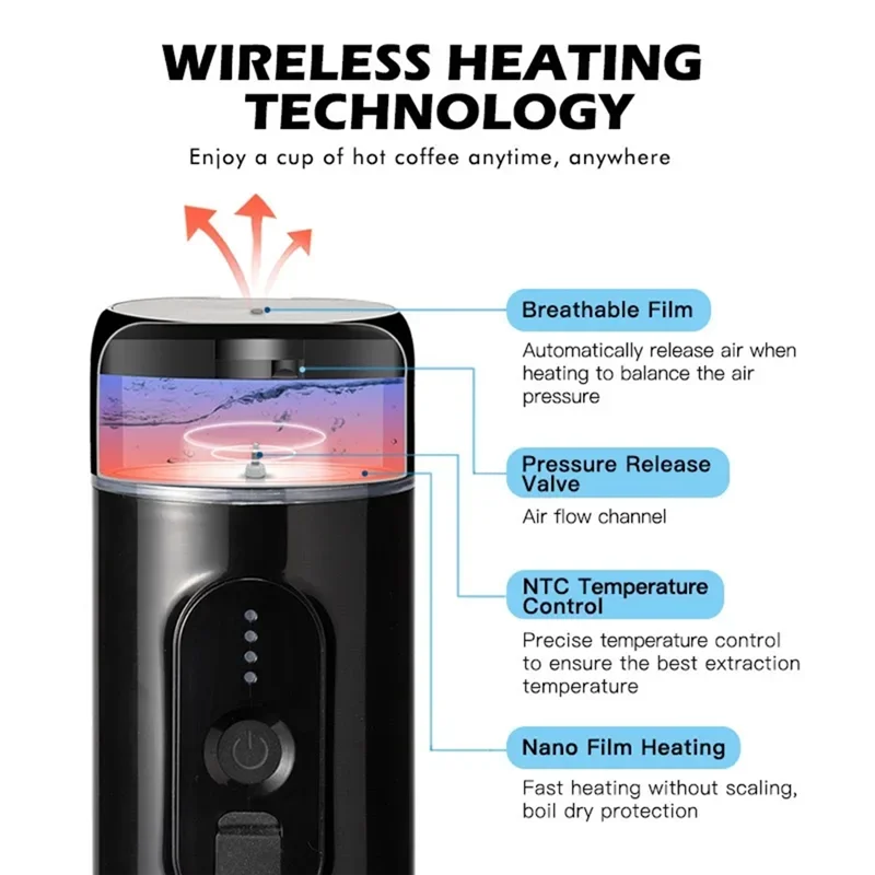 Portable 20-Bar Espresso Machine 7500mAh Wireless | Travel & Home