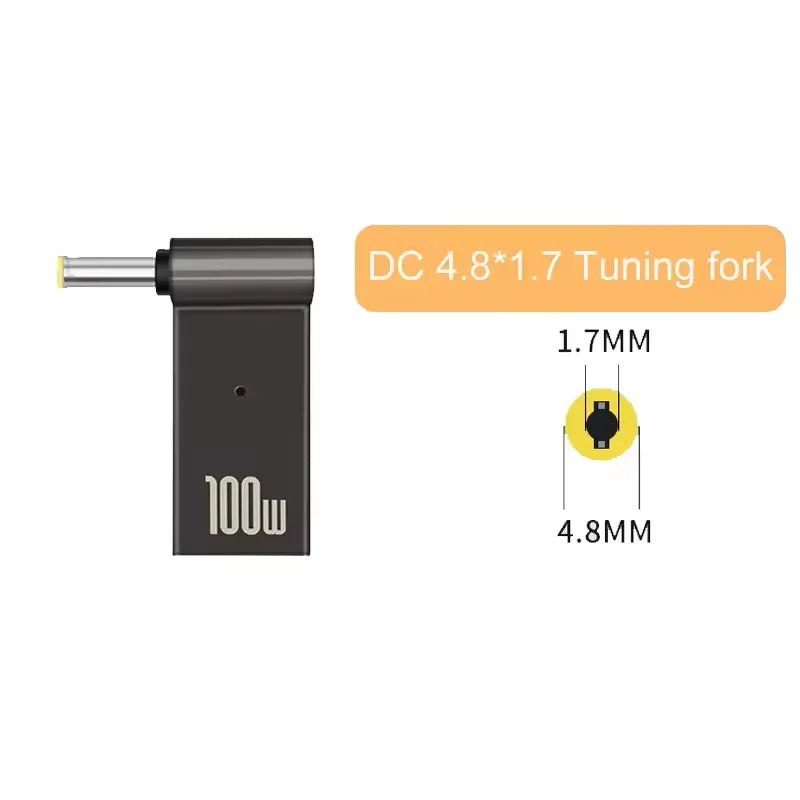 100W USB-C to DC Laptop Charger Adapter for Dell HP Asus Lenovo USB-C Laptop Adapter Oasis Select 4.8-1.7mm