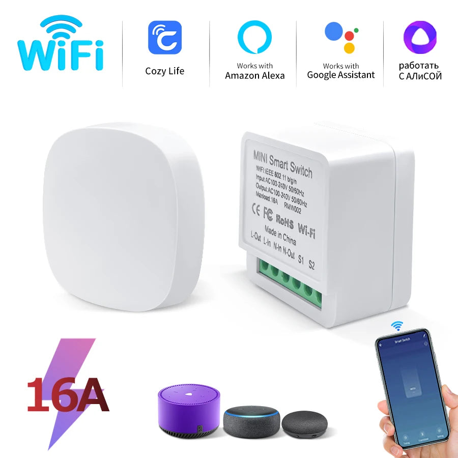 Smart WiFi Switch 16A – Alexa, Google Home & CozyLife App Smart WiFi Switch Oasis Select 1Receiver 1Switch