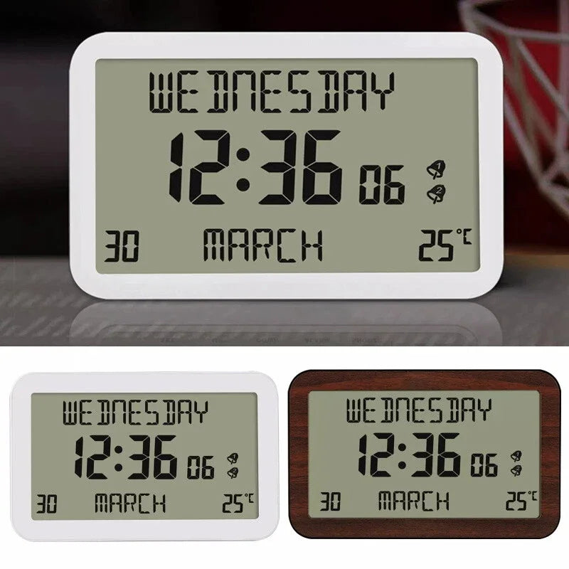 Alarm Clocks Lcd Display Desk Small Clock High-Definition Multi-Function Machine Reminders In Multiple Languages For Travel Home Oasis Select
