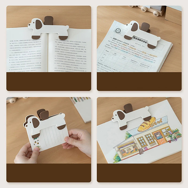 Puppy Shape Plastic Book Clip Simple Reading Auxiliary Fixed Book Clip Bookmark Creative Design Practical Bookstore Note Clip Oasis Select