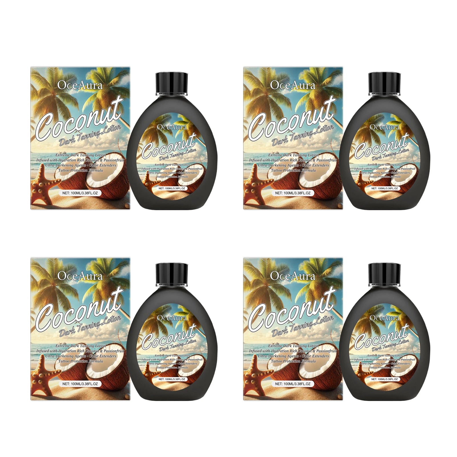 OceAura Coconut Dark Tanning Lotion – Bronzer & Sunless Tan Sunless Tanning Lotion Oasis Select 400ml boxed