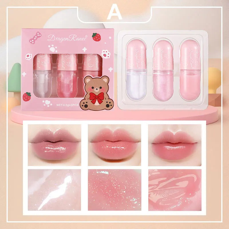 Long Lasting Pearly Lip Gloss Waterproof Mirror Glaze Nourishing Moisturizing Non Stick Lip Oil Set Oasis Select A