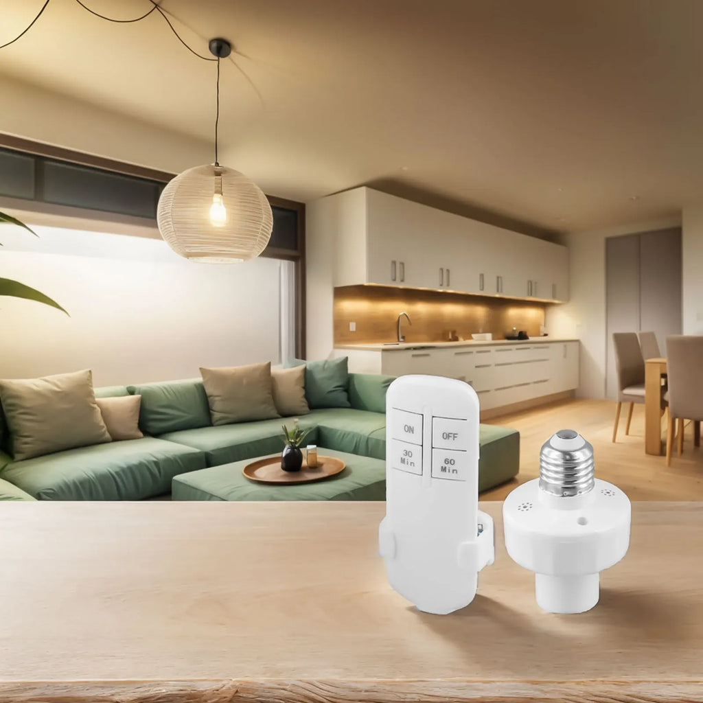 E27 Bulb Holder E27 Lamp Holder Intelligent Timer Switch Sturdy Plastic Material Up To 15 Meters Control Range Oasis Select