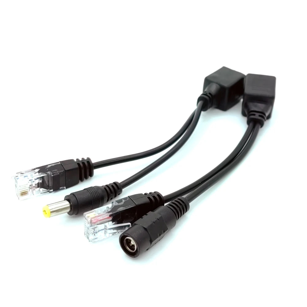 JIENUO POE Spliter Waterprrof With Video And Power Adapter Cable RJ45 12V-48V Supply Module Injector for IP Camera Extender Oasis Select