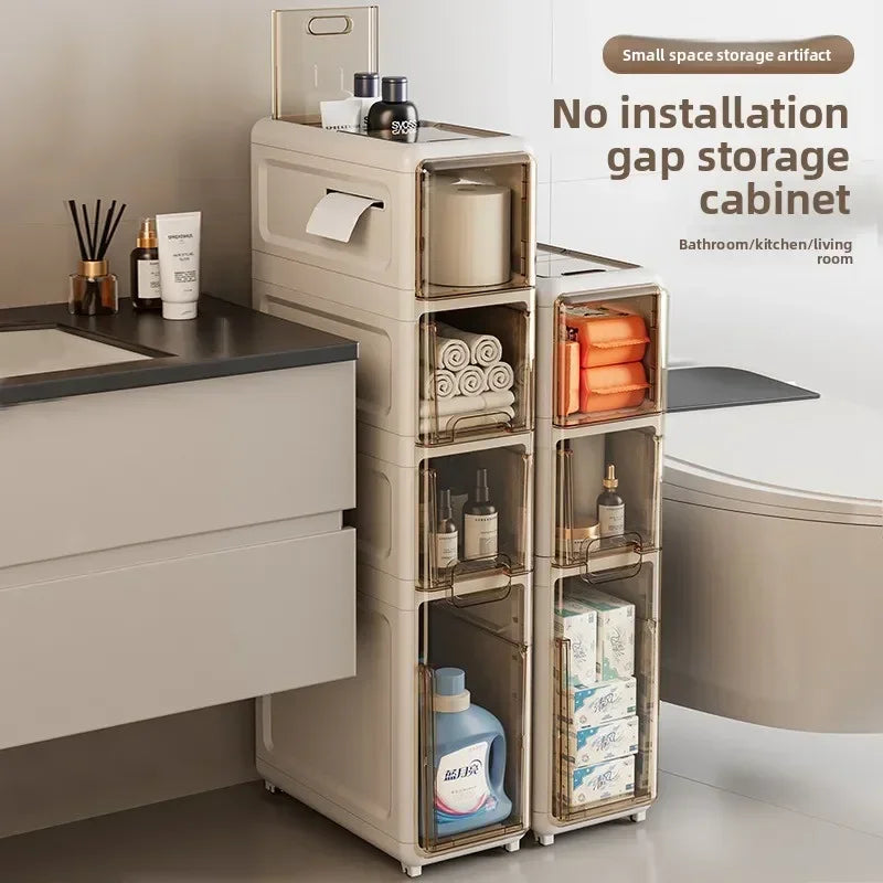 Multi-functional Crack Locker, Clothing Sundries, Drawer Type Storage Cabinet, Bathroom Gap, Layered Storage Cabinet Oasis Select