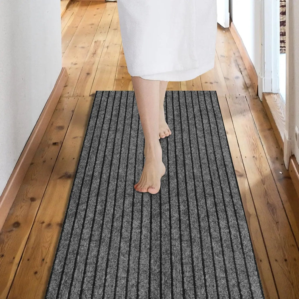 Modern Minimalist Square Floor Mat - Durable, Stain/Fade Resistant, Non-Slip Rubber Backing, Machine Washable for Indoor/Outdoor Oasis Select