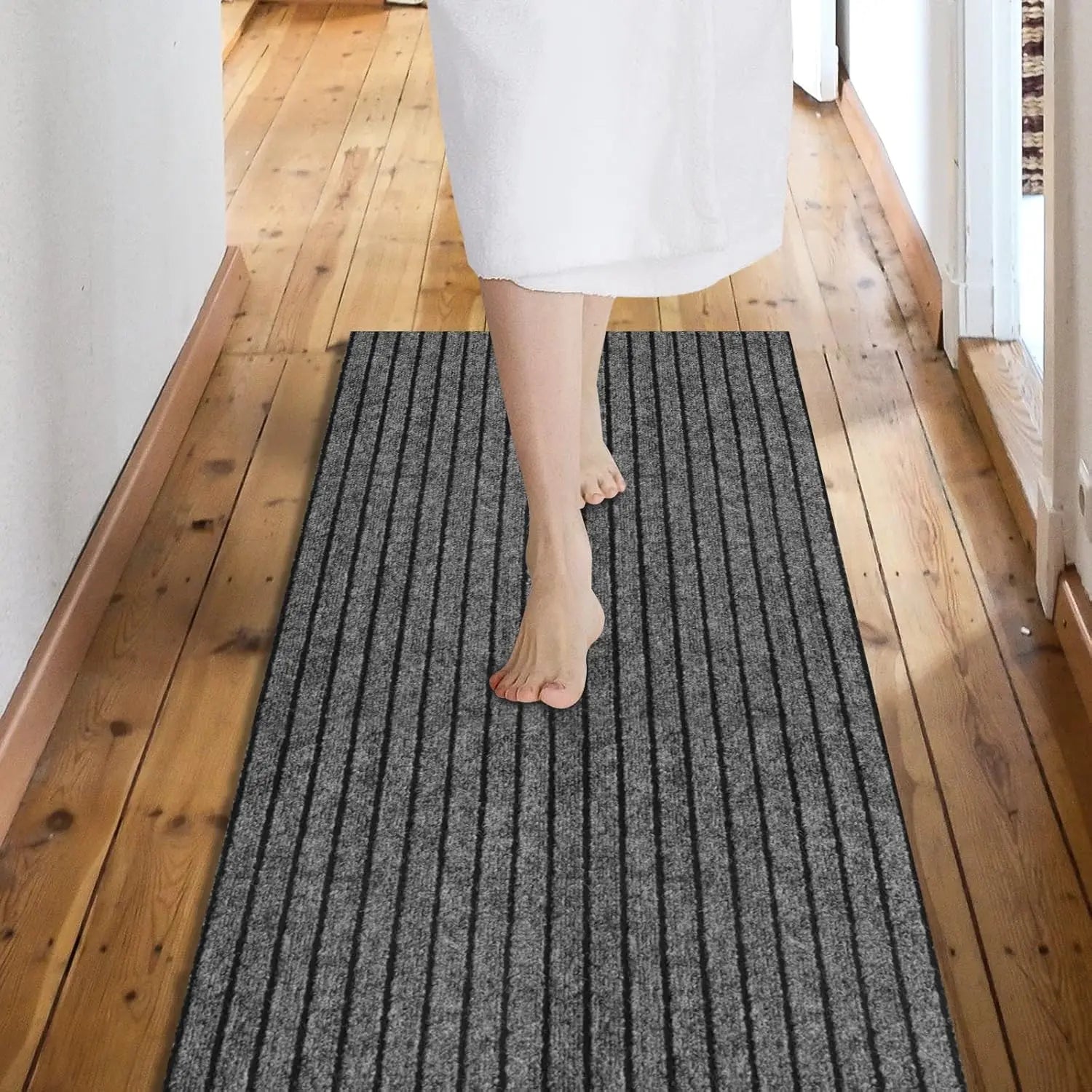 Modern Minimalist Square Floor Mat - Durable, Stain/Fade Resistant, Non-Slip Rubber Backing, Machine Washable for Indoor/Outdoor Oasis Select