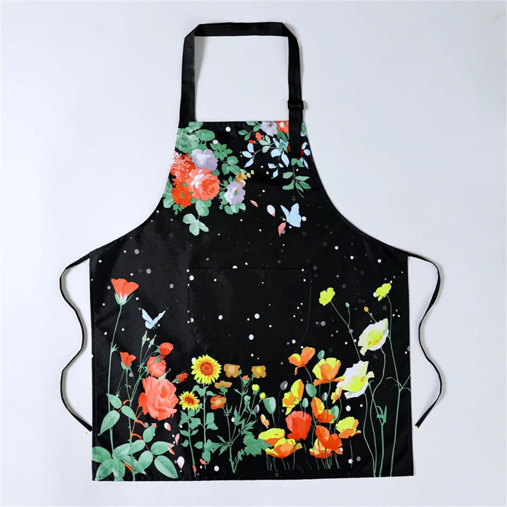 Household Waterproof and Oil-proof Kitchen Apron Cooking Baking Work Clothes Drawing Aprons Art Smock for Women Oasis Select